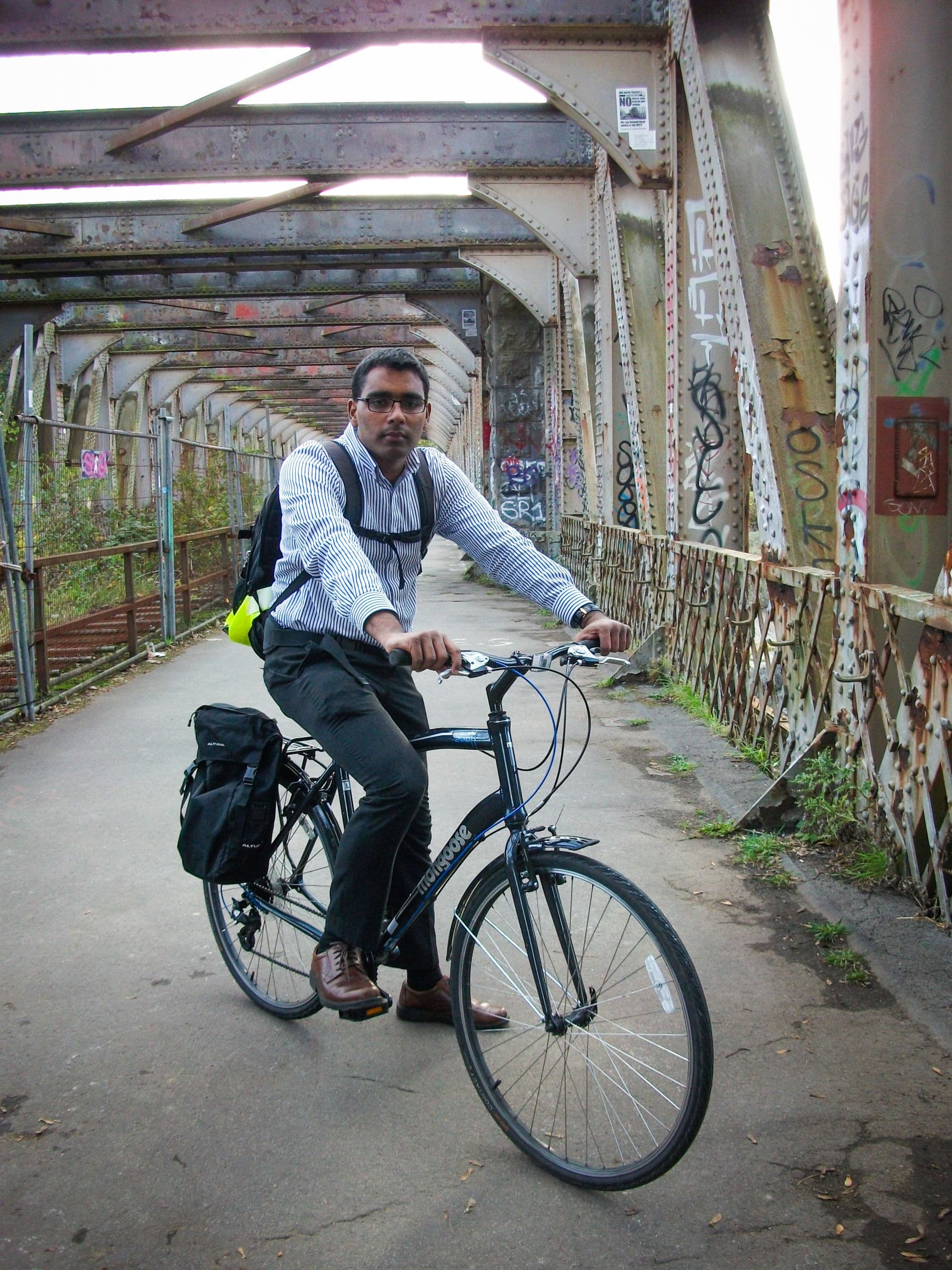 Man borrowing a loan bike