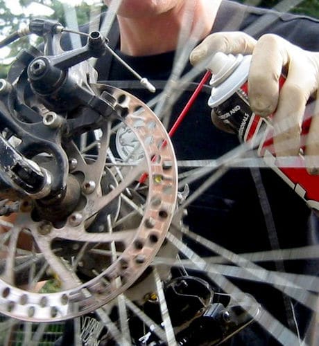Bike mechanic fixing a bike